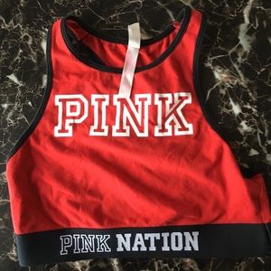 Pink sports bra